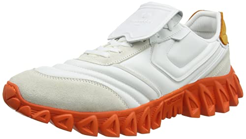 PANTOFOLA D’ORO 1886 Herren sneakerball Oxford-Schuh, Weiß und Orange, 42 EU von PANTOFOLA D’ORO 1886