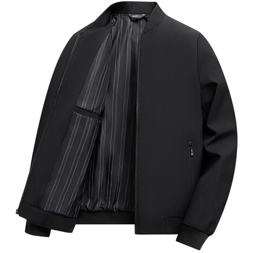 PANVER Jacke Herren Draussen Klassisch All-Match Kältejacke Herren Warm Komfortable Mode Übergangsjacke Herren Casual Temperament Trend Langarm Jacke Herren B-Black XL von PANVER