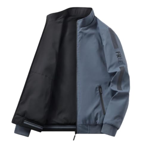 Jacke Herren Draussen Klassisch All-Match Kältejacke Herren Warm Komfortable Mode Übergangsjacke Herren Casual Temperament Trend Langarm Jacke Herren I-Blue XL von PANVER