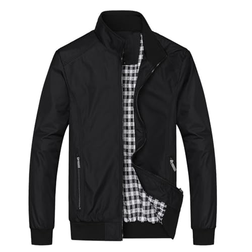PANVER Jacke Herren Persönlichkeit Trend Sport Jacke Herren Casual Jacke Herren Regular Fit Mode Übergangsjacke Herren Langarm Jacke Herren Outdoorjacke Herren B-Black 8XL von PANVER