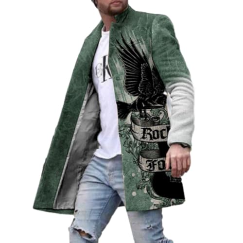 PANVER Langarm Jacke Herren Mittlere Länge Mode Casual Übergangsjacke Herren Warm Kälte Verhindern Outdoorjacke Herren Modern Urban Trend Vintage Jacke Männer H-08 4XL von PANVER