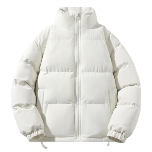 Langarm Jacke Herren Urlaub Reise Skifahren Outdoorjacke Herren Leichte Mode Casual Baumwolle Jacke Herren Verdicken Komfortabel Warm Kältejacke Herren G-White M von PANVER
