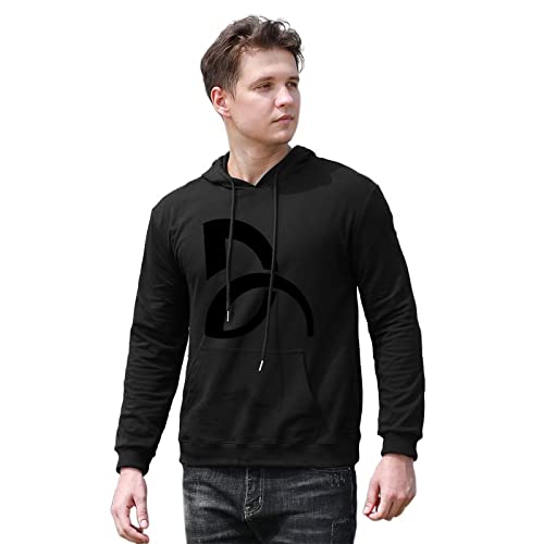 Men's Novak Djokovic Tennis Player Logo Printed Pullover Hoodies Cotton Hoody Top Black L von PANZI