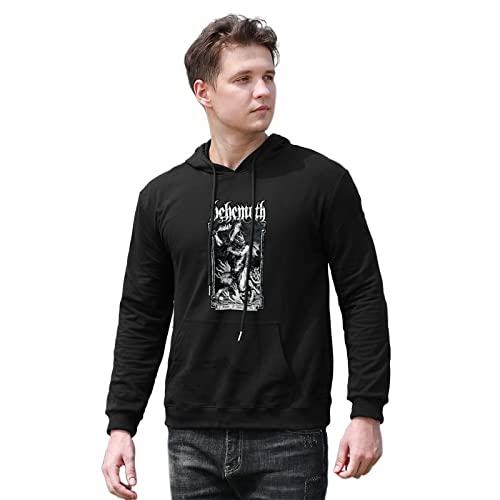 PANZI Men's Behemoth O Father Printed Pullover Hoodies Cotton Hoody Top Black M von PANZI