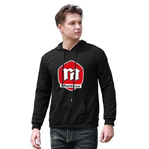 PANZI Men's Montesa Style Motorcycle Printed Printed Pullover Hoodies Cotton Hoody Top Black XL von PANZI