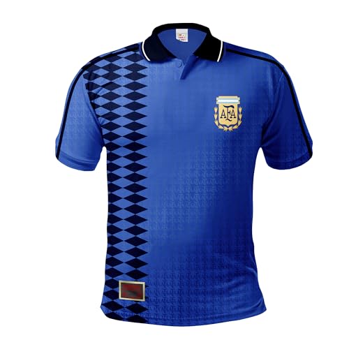 PAP Products Argentinien 1994 Away Blue Retro Herren Hemd Diego Maradona's Legacy Gabriel Batistutas Glory nachhaltig, Blau, Mittel von PAP Products