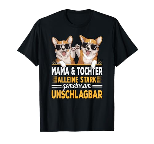 Mama und Tochter Stark Unschlagbar Partner Look Spruch T-Shirt von PAPA SOHN MAMA TOCHTER FAMILIE PARTNERLOOK OUTFIT