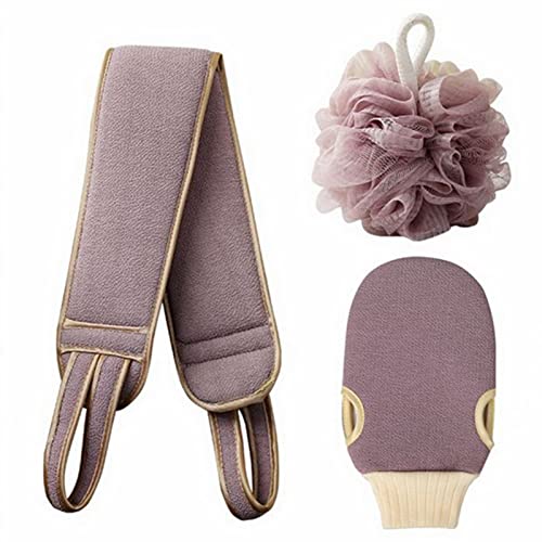 PAPABA Badetuch-Set, Körperreinigung, Waschlappen, weiche Bürste, Wasseraufnahme, Duschzubehör, 1 Set Violett 2pcs von PAPABA