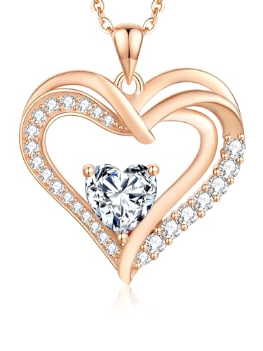 PAPAGENA Kette Damen Rosegold, 925 Silber Halskette Herz Anhänger, Schmuckgeschenke zum Valentinstag Jahrestag Geburtstag für Frauen Mutter Ehefrau Freundin PAPAGENA Kette Damen Rosegold, 925 Silber Halskette Herz Anhänger, Schmuckgeschenke zum Valentinstag Jahrestag Geburtstag für Frauen Mutter Ehefrau Freundin von PAPAGENA