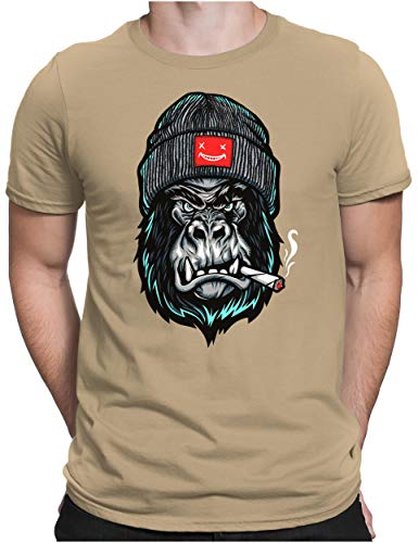 PAPAYANA - Angry Ape - Herren Fun T-Shirt - Regular Fit - AFFE Gorilla of Duty - Khaki - Small von PAPAYANA