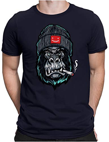 PAPAYANA - Angry Ape - Herren Fun T-Shirt - Regular Fit - AFFE Gorilla of Duty - Navy - Medium von PAPAYANA