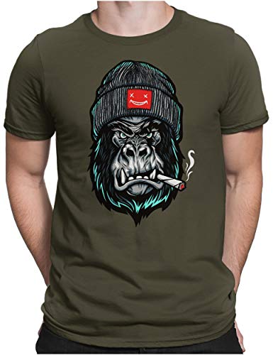 PAPAYANA - Angry Ape - Herren Fun T-Shirt - Regular Fit - AFFE Gorilla of Duty - Oliv - XXL von PAPAYANA