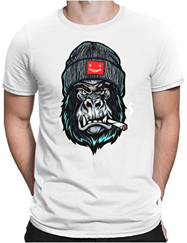 PAPAYANA - Angry Ape - Herren Fun T-Shirt - Regular Fit - AFFE Gorilla of Duty - Weiß - XL von PAPAYANA