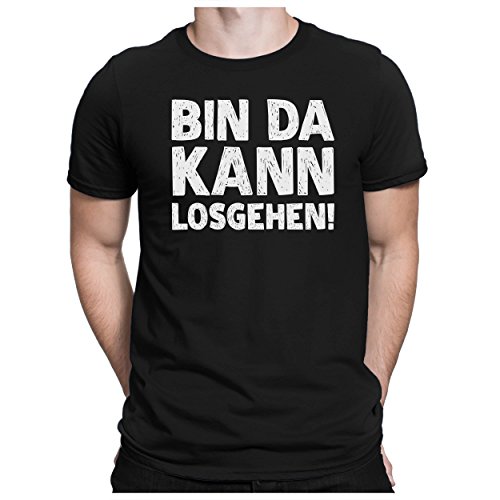 PAPAYANA - BIN-DA-KANN-LOSGEHEN - Herren Fun T-Shirt - Bedruckt - 4XL Schwarz von PAPAYANA