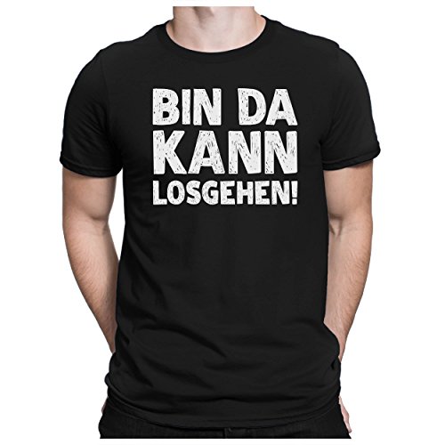 PAPAYANA - BIN-DA-KANN-LOSGEHEN - Herren Fun T-Shirt - Bedruckt - Medium Schwarz von PAPAYANA