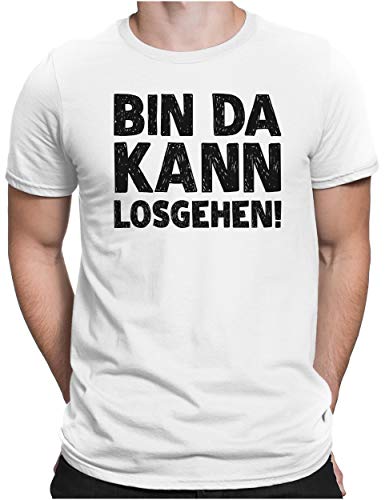 PAPAYANA - Bin Da Kann Losgehen Schwarz - Herren Fun T-Shirt - Regular Fit - Bedruckt - Weiß - XXL PAPAYANA - Bin Da Kann Losgehen Schwarz - Herren Fun T-Shirt - Regular Fit - Bedruckt - Weiß - XXL von PAPAYANA