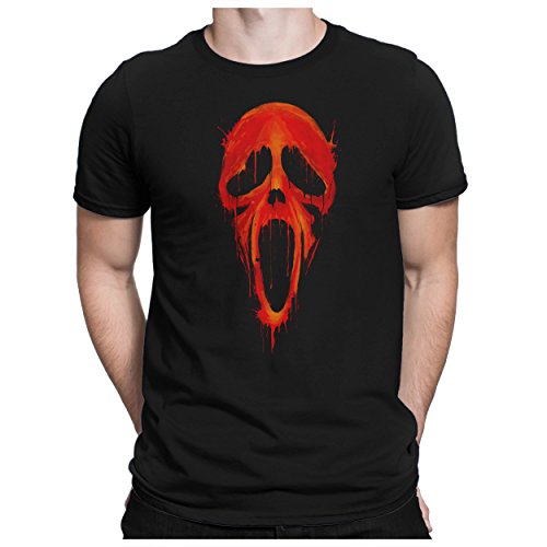 PAPAYANA - Bloody-Scream - Herren Fun T-Shirt - Halloween Ghost Es Horror Film Maske Kostüm - 4XL Schwarz von PAPAYANA