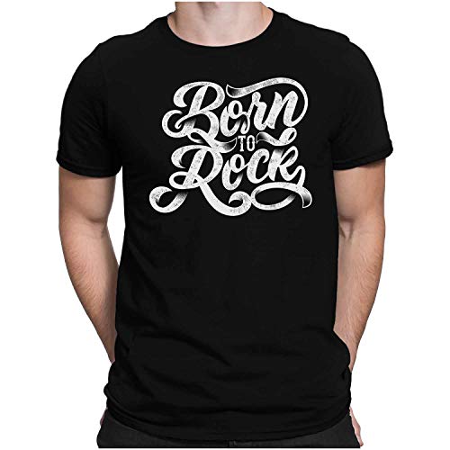 PAPAYANA - Born to Rock - Herren Fun T-Shirt Regular Fit - Large Schwarz von PAPAYANA