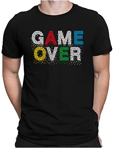 PAPAYANA - Game Over - Herren Fun T-Shirt - Regular Fit - Gamer Player - Schwarz - 4XL von PAPAYANA