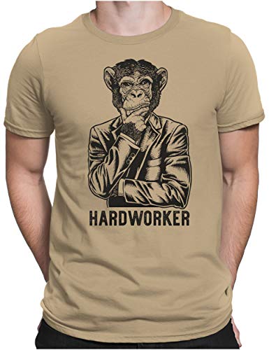 PAPAYANA - Hardworker Ape - Herren Fun T-Shirt - Regular Fit - Monkey Business - Khaki - Medium PAPAYANA - Hardworker Ape - Herren Fun T-Shirt - Regular Fit - Monkey Business - Khaki - Medium von PAPAYANA
