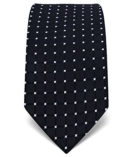 PAPAYANA KW-0099 Breite Krawatte - Schwarz mit Weißen Quadratmuster - Herren Smoking Uni Tie Hochzeit Business Schlips Handmade von PAPAYANA