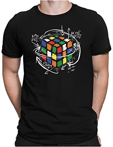 PAPAYANA - Magic Cube - Herren Fun T-Shirt - Regular Fit - Zauberwürfel Comic Sci-Fi Science - Schwarz - 4XL von PAPAYANA