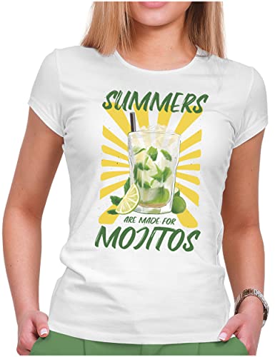 PAPAYANA - Mojito Summer - Damen Fun T-Shirt Bedruckt - Regular Fit - Sommer Sonne Strand - Weiß - XXL PAPAYANA - Mojito Summer - Damen Fun T-Shirt Bedruckt - Regular Fit - Sommer Sonne Strand - Weiß - XXL von PAPAYANA