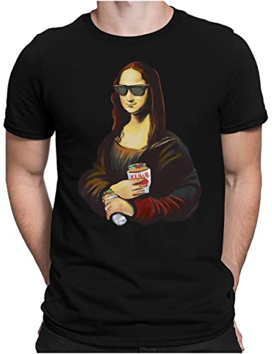 PAPAYANA - Mona Lisa Kebab - Herren Fun T-Shirt Bedruckt - Regular Fit - Parodie Döner - Schwarz - XL von PAPAYANA