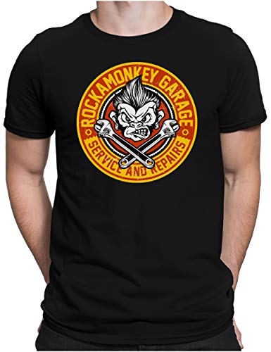 PAPAYANA - Monkey Garage - Herren Fun T-Shirt - Regular Fit - Schrauber Mechaniker AFFE - Schwarz - 4XL PAPAYANA - Monkey Garage - Herren Fun T-Shirt - Regular Fit - Schrauber Mechaniker AFFE - Schwarz - 4XL von PAPAYANA