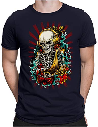 PAPAYANA - Rocker Never Dies - Herren Fun T-Shirt Rocker Sterben Nie Tattoo - Large - Navy von PAPAYANA