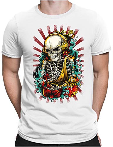 PAPAYANA - Rocker Never Dies - Herren Fun T-Shirt Rocker Sterben Nie Tattoo - Medium - Weiß von PAPAYANA