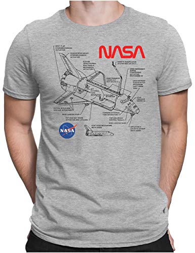 PAPAYANA - Space Shuttle NASA Black - Herren Fun T-Shirt - Regular Fit - Blueprint Blaupause - Grau Meliert - 3XL PAPAYANA - Space Shuttle NASA Black - Herren Fun T-Shirt - Regular Fit - Blueprint Blaupause - Grau Meliert - 3XL von PAPAYANA