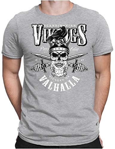 PAPAYANA - Vikings Valhalla - Herren Fun T-Shirt - Regular Fit - Wikinger Norwegen - Grau Meliert - XXL PAPAYANA - Vikings Valhalla - Herren Fun T-Shirt - Regular Fit - Wikinger Norwegen - Grau Meliert - XXL von PAPAYANA