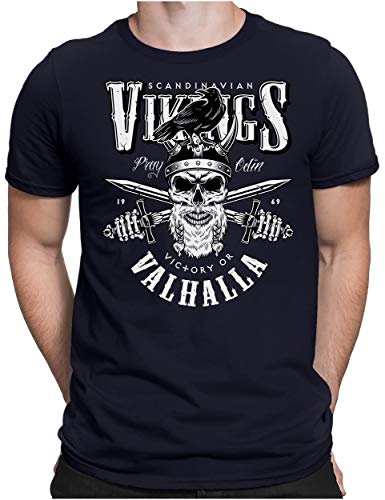 PAPAYANA - Vikings Valhalla - Herren Fun T-Shirt - Regular Fit - Wikinger Norwegen - Navy - Large PAPAYANA - Vikings Valhalla - Herren Fun T-Shirt - Regular Fit - Wikinger Norwegen - Navy - Large von PAPAYANA