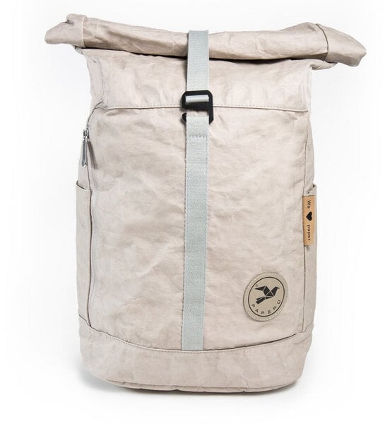 PAPERO Rucksack aus Papier, robust, wasserfest Damen Herren vegan Rolltop Neu von PAPERO