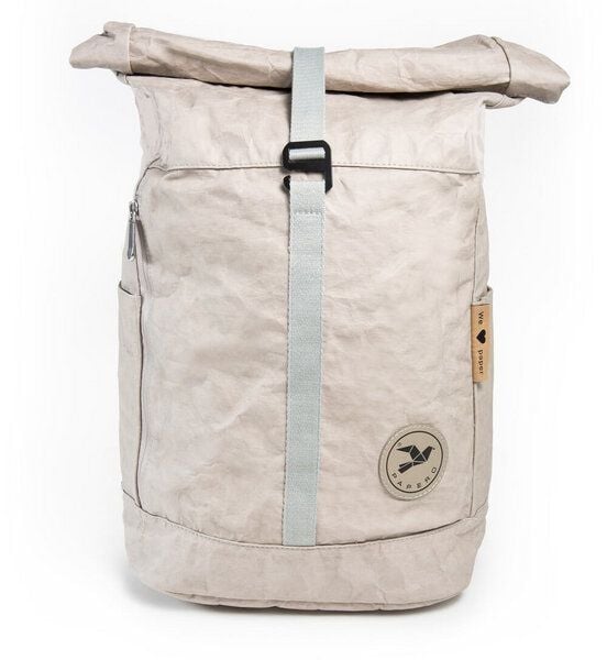 PAPERO Rucksack aus Papier – Rolltop Rucksack Damen Herren mit Laptopfach – wasserfest & robust – vegan & nachhaltig – minimalistisch – leicht & stylisch – FSC zertifiziert – Unisex Tagesrucksack 28L von PAPERO