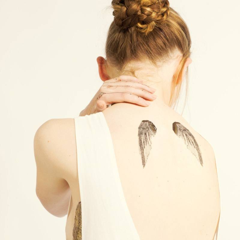 Tattoo Flügel Metallic Gold Temporäre Tattoos Paperself Mich von PAPERSELF