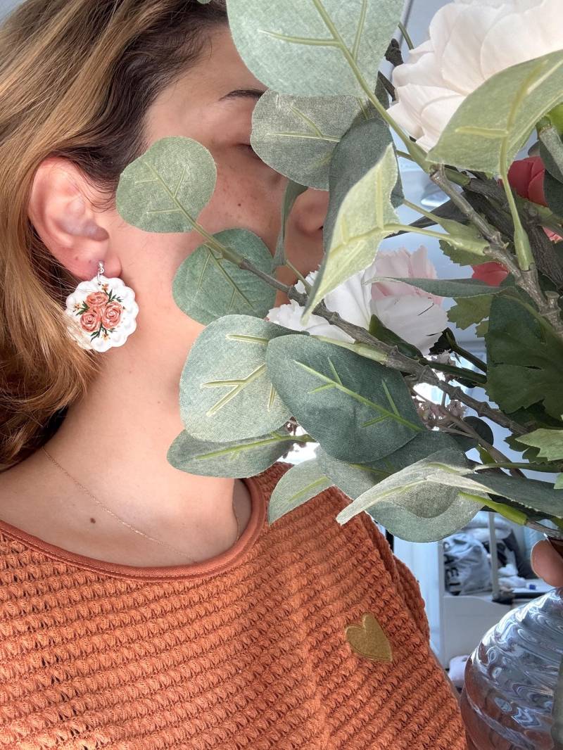 Handbemalte Ohrringe Aus Pappmache Leichter Boho-Schmuck von PAPIRAhandmade