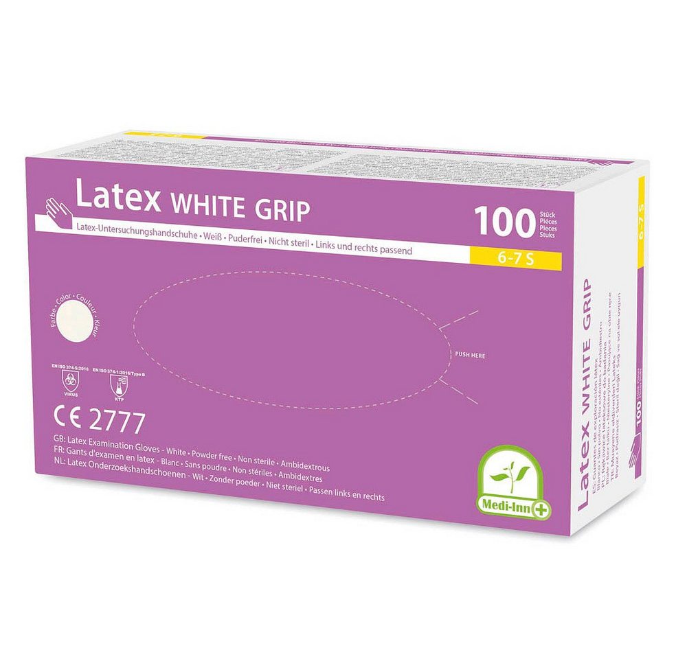 PAPSTAR Latexhandschuhe 100er Pack Latexhandschuhe WHITE GRIP puderfrei Gr. S PAPSTAR Latexhandschuhe 100er Pack Latexhandschuhe WHITE GRIP puderfrei Gr. S von PAPSTAR