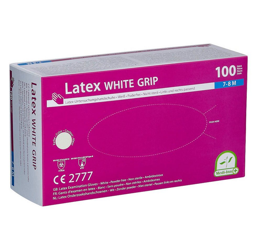 PAPSTAR Latexhandschuhe 100er Pack Latexhandschuhe WHITE GRIP puderfrei Gr. M PAPSTAR Latexhandschuhe 100er Pack Latexhandschuhe WHITE GRIP puderfrei Gr. M von PAPSTAR