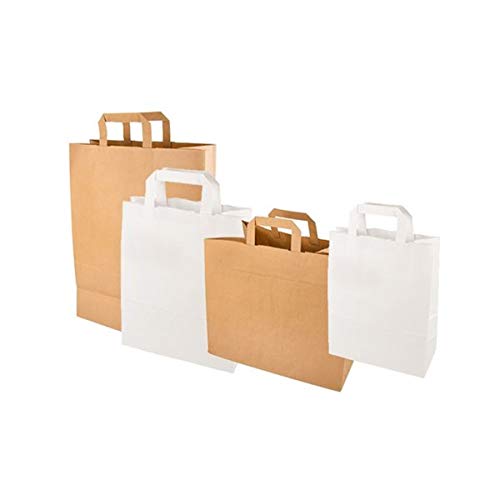 PAPSTAR Papier-Tragetasche, 220 x 100 x 280 mm, braun aus Kraftpapier, 70 gqm, Tragkraft: 6 kg, mit Tragegriff - 1 Stück (86453) von PAPSTAR