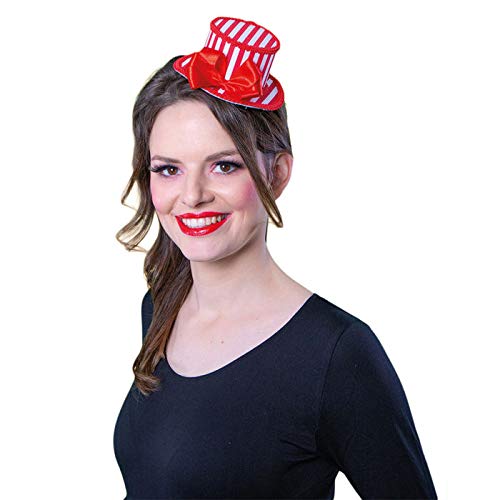 PAPSTAR Hut Mini-Zylinder rot-weiß, mit Clips von PAPSTAR