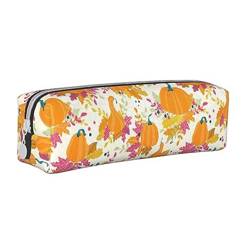 PAQGSREM Federmäppchen, Motiv: Herbstkürbisse und Herbstblätter, Stifthalter, Leder, Federmäppchen, Organizer, Reißverschluss, Kosmetik, Make-up, Aufbewahrungstasche, Siehe Abbildung, Einheitsgröße, PAQGSREM Federmäppchen, Motiv: Herbstkürbisse und Herbstblätter, Stifthalter, Leder, Federmäppchen, Organizer, Reißverschluss, Kosmetik, Make-up, Aufbewahrungstasche, Siehe Abbildung, Einheitsgröße, von PAQGSREM