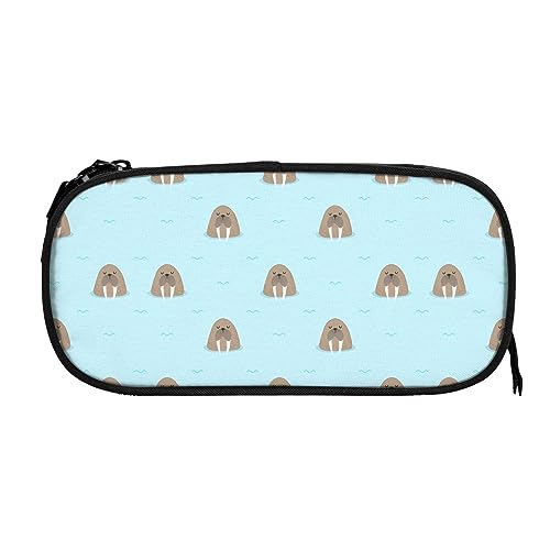 PAQGSREM Federmäppchen mit niedlichem Walross-Muster, großes Fassungsvermögen, Stiftehalter, Federmäppchen, Organizer, Reißverschluss, Kosmetik, Make-up, Aufbewahrungstasche, Siehe Abbildung, PAQGSREM Federmäppchen mit niedlichem Walross-Muster, großes Fassungsvermögen, Stiftehalter, Federmäppchen, Organizer, Reißverschluss, Kosmetik, Make-up, Aufbewahrungstasche, Siehe Abbildung, von PAQGSREM