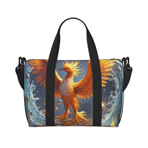 Sporttasche Pitbull Dogs Duffel Bag für Männer Frauen Reise Übernachtung Tasche mit Schuhfach Workout Taschen, Feuer und Wasser Phönix, Einheitsgröße, Reisetasche Sporttasche Pitbull Dogs Duffel Bag für Männer Frauen Reise Übernachtung Tasche mit Schuhfach Workout Taschen, Feuer und Wasser Phönix, Einheitsgröße, Reisetasche von PAQOLSMCKR