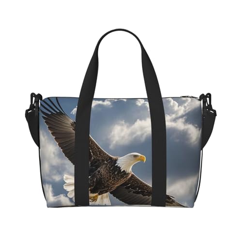 Sporttasche mit Blättern und Marienkäfern, Seesack für Damen und Herren, Reise-Übernachtungstasche mit Schuhfach, Workout-Taschen, Adler fliegt im Himmel, Einheitsgröße, Reisetasche Sporttasche mit Blättern und Marienkäfern, Seesack für Damen und Herren, Reise-Übernachtungstasche mit Schuhfach, Workout-Taschen, Adler fliegt im Himmel, Einheitsgröße, Reisetasche von PAQOLSMCKR