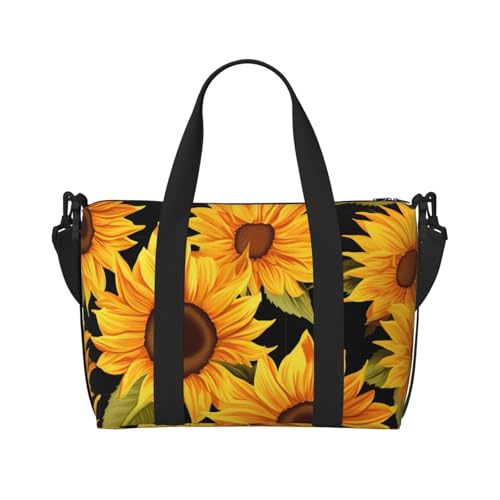 Sporttasche mit zwei kleinen niedlichen Kaninchen, Seesack für Männer und Frauen, Reise-Übernachtungstasche mit Schuhfach, Workout-Taschen, Sonnenblumen-Blumen, Einheitsgröße, Reisetasche Sporttasche mit zwei kleinen niedlichen Kaninchen, Seesack für Männer und Frauen, Reise-Übernachtungstasche mit Schuhfach, Workout-Taschen, Sonnenblumen-Blumen, Einheitsgröße, Reisetasche von PAQOLSMCKR