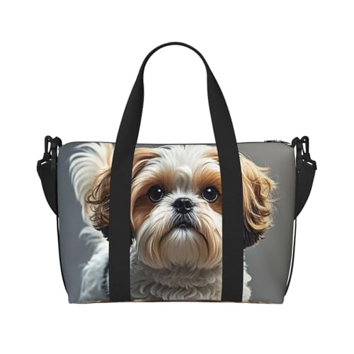 Turnbeutel mit buntem Fliesen-Motiv, Reisetasche für Damen und Herren, Reisetasche, mit Schuhfach, Workout-Taschen, Shih Tzu Hund, Einheitsgröße, Reisetasche Turnbeutel mit buntem Fliesen-Motiv, Reisetasche für Damen und Herren, Reisetasche, mit Schuhfach, Workout-Taschen, Shih Tzu Hund, Einheitsgröße, Reisetasche von PAQOLSMCKR