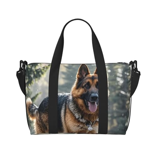 Turnbeutel mit goldfarbenen Pailletten, glitzernd, Seesack für Herren und Damen, Reisetasche, Übernachtungstasche mit Schuhfach, Workout-Taschen, Deutscher Schäferhund, Einheitsgröße, Reisetasche Turnbeutel mit goldfarbenen Pailletten, glitzernd, Seesack für Herren und Damen, Reisetasche, Übernachtungstasche mit Schuhfach, Workout-Taschen, Deutscher Schäferhund, Einheitsgröße, Reisetasche von PAQOLSMCKR