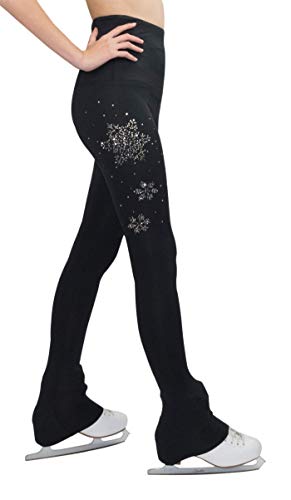 PARADICE WORLD BY SKATER FOR SKATERS EISLAUFEN Hosen MIT STRASSTEINEN (Snowflake, 10 Jahre) von PARADICE WORLD BY SKATER FOR SKATERS